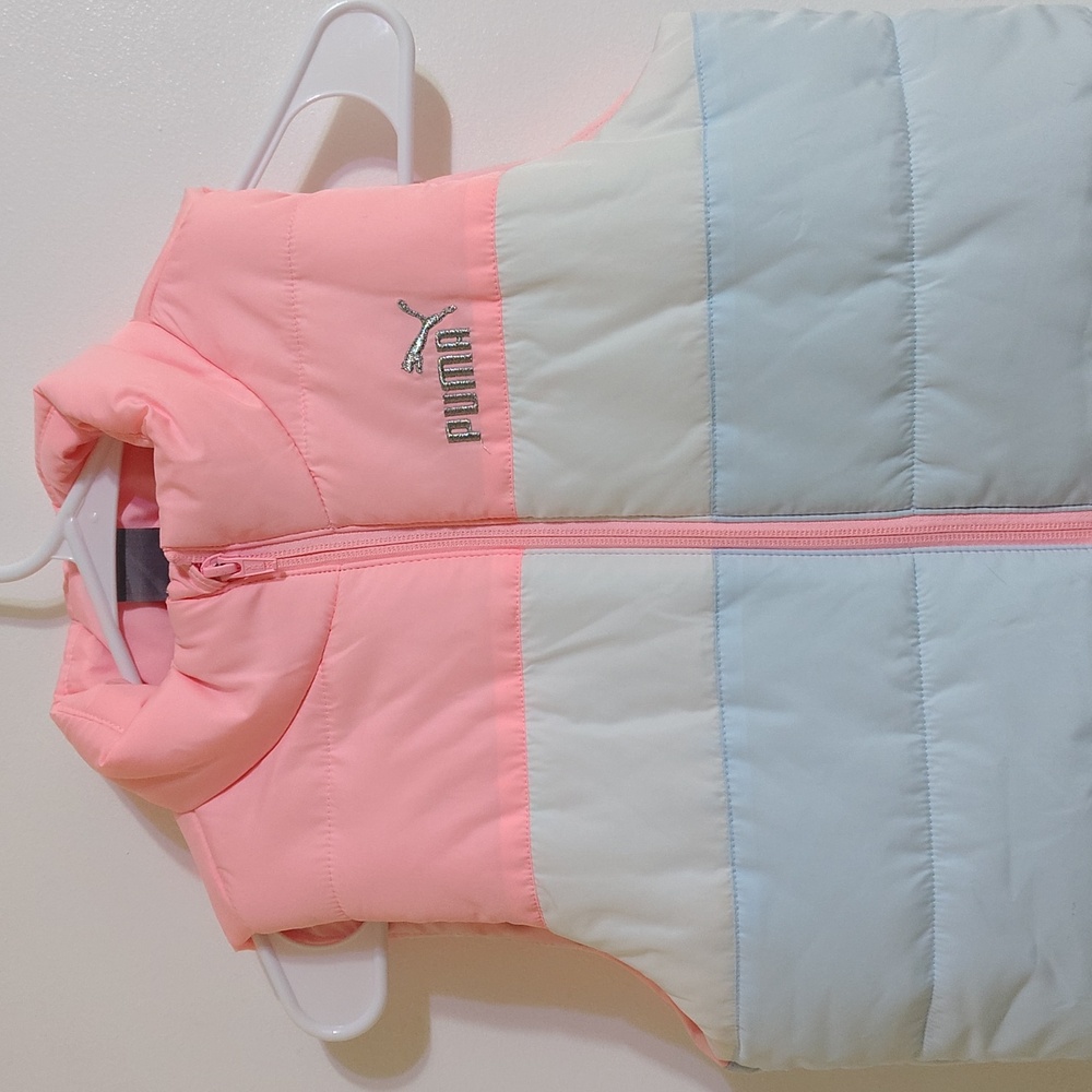 Puma Coral and Light Blue Puffer Vest - Picture 1 of 4